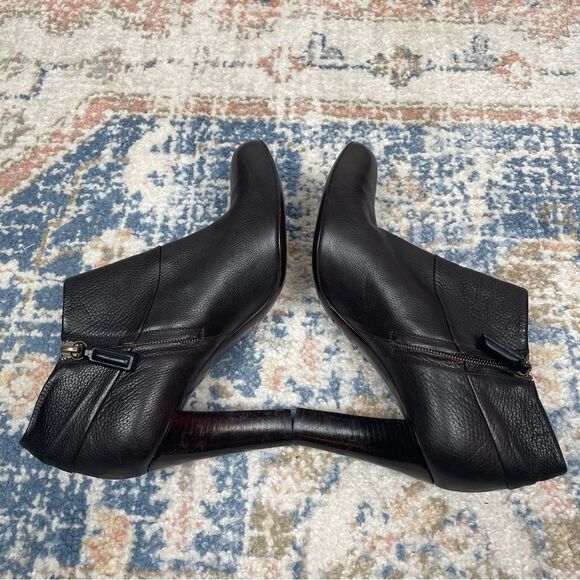 Banfi Zambrelli Heeled Boots Cropped Bootie Women’s 8.5 Brown Pebbled Leather - Picture 4 of 10